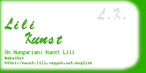 lili kunst business card